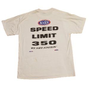 Jerzees NHRA Speed Limit 350 Vintage Racing Tee Men's Large L | White